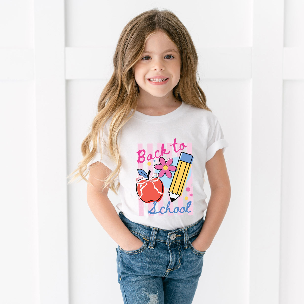 Back To School Stripes - Youth Short Sleeve Graphic T-Shirt