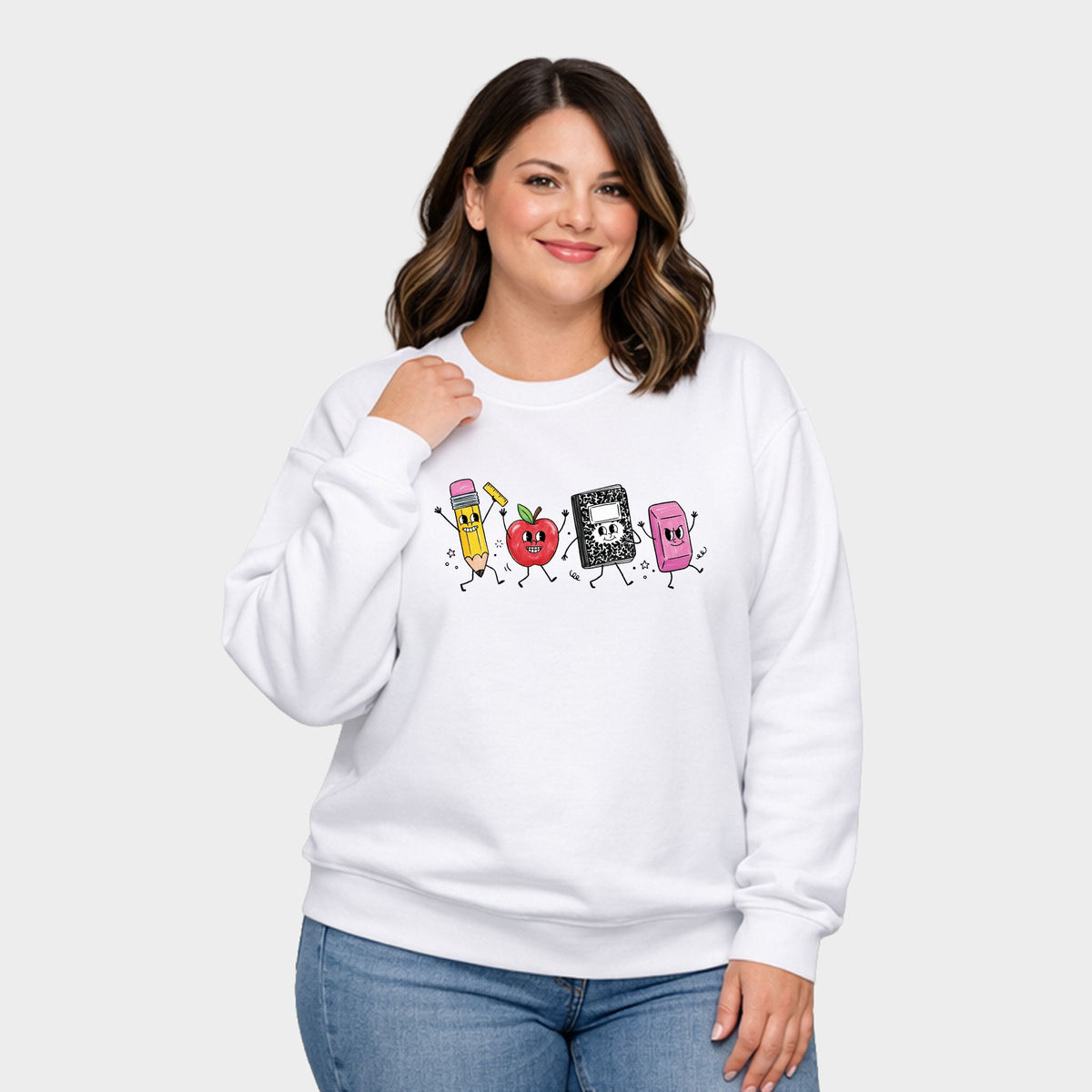 School Icons Stick Figures - Women's Plus Sweatshirt