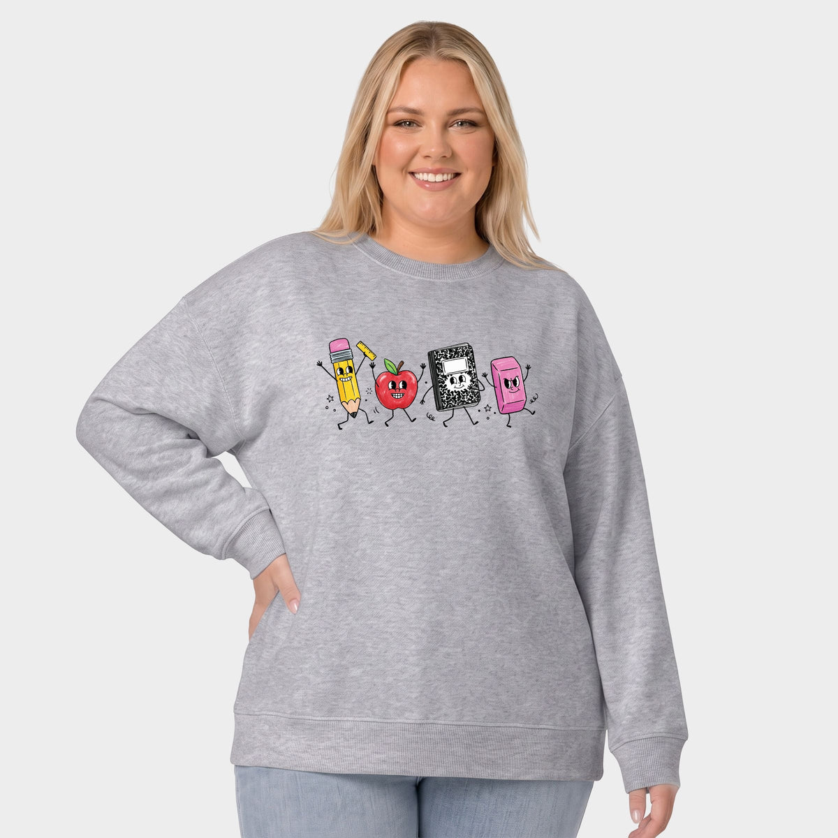 School Icons Stick Figures - Women's Plus Sweatshirt