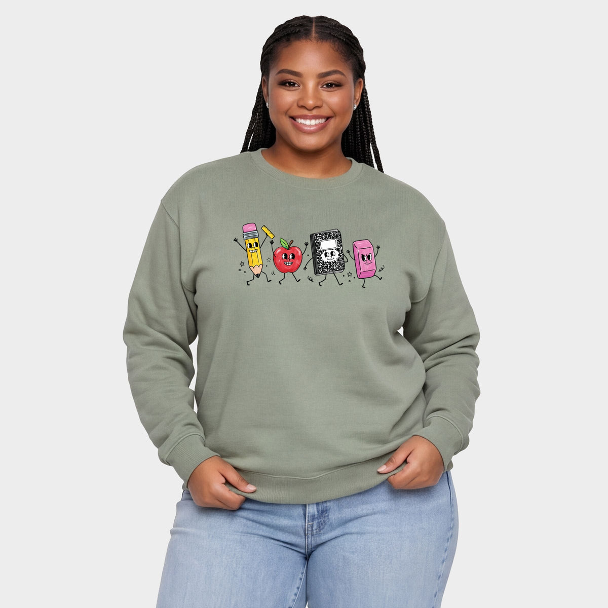 School Icons Stick Figures - Women's Plus Sweatshirt