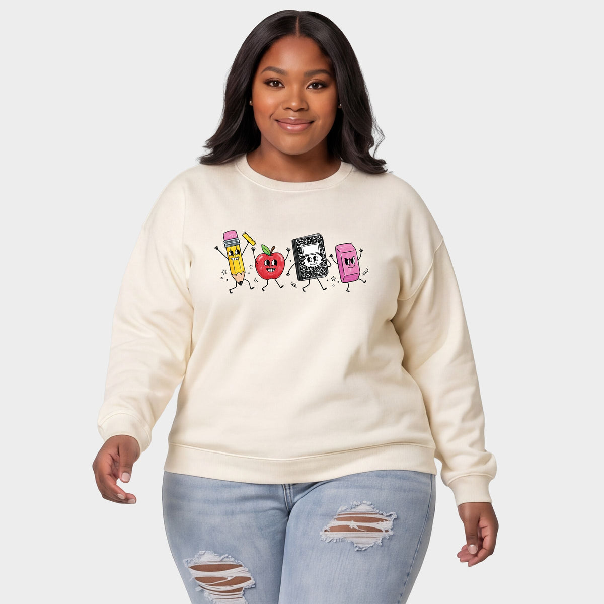 School Icons Stick Figures - Women's Plus Sweatshirt