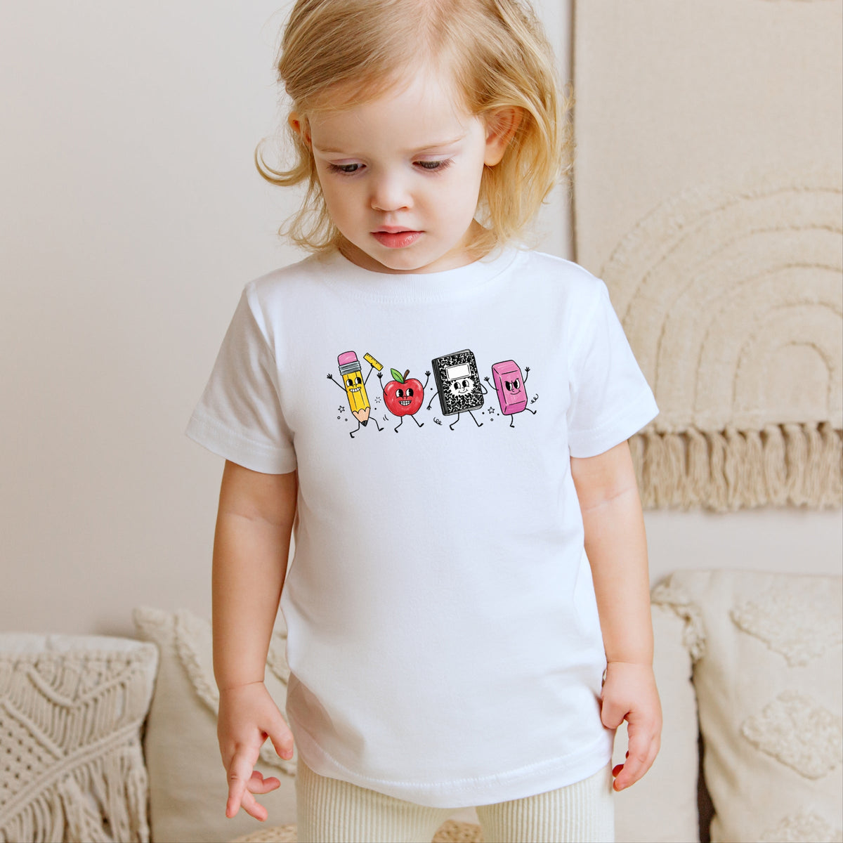 School Icons Stick Figures - Toddler Short Sleeve Graphic T-Shirt
