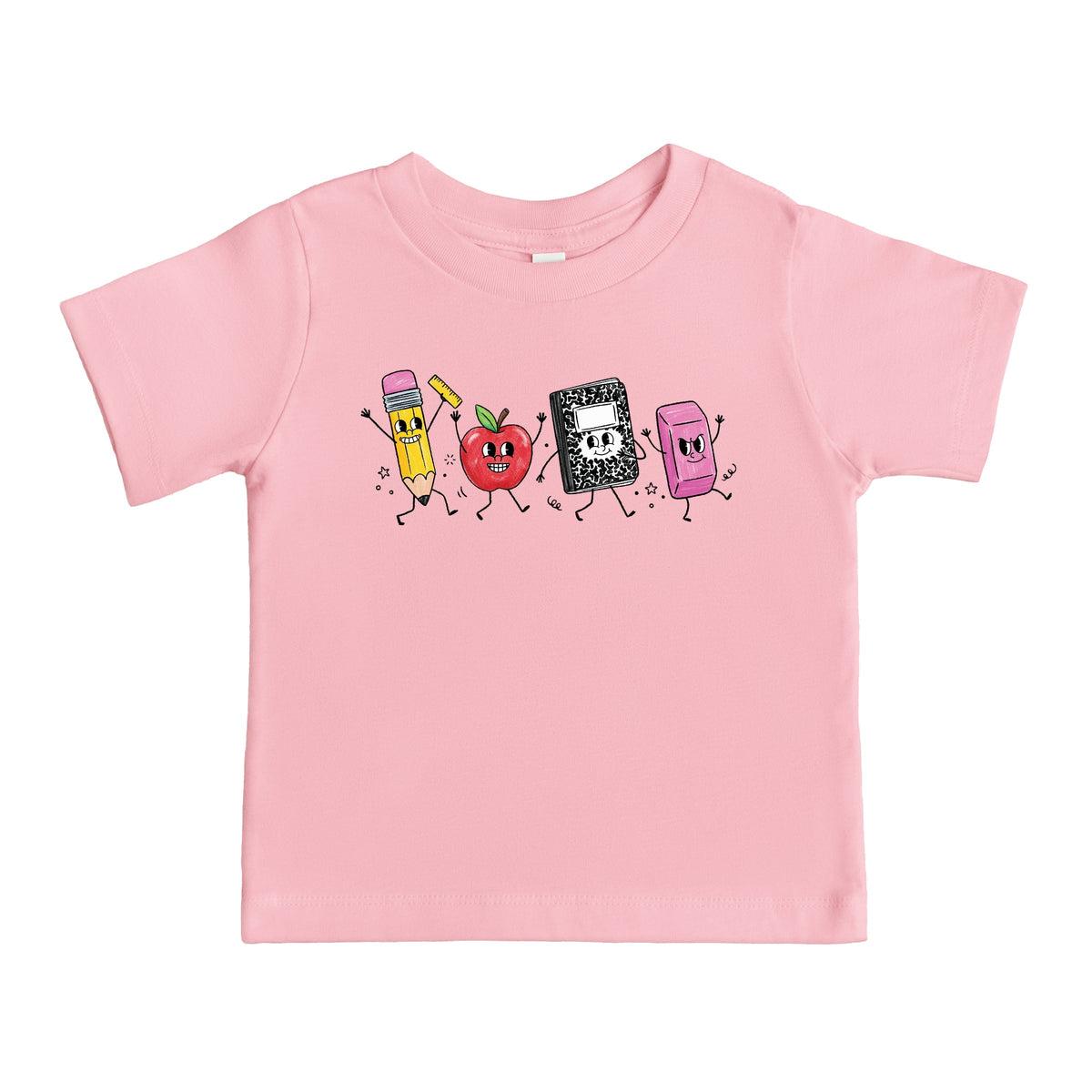 School Icons Stick Figures - Toddler Short Sleeve Graphic T-Shirt