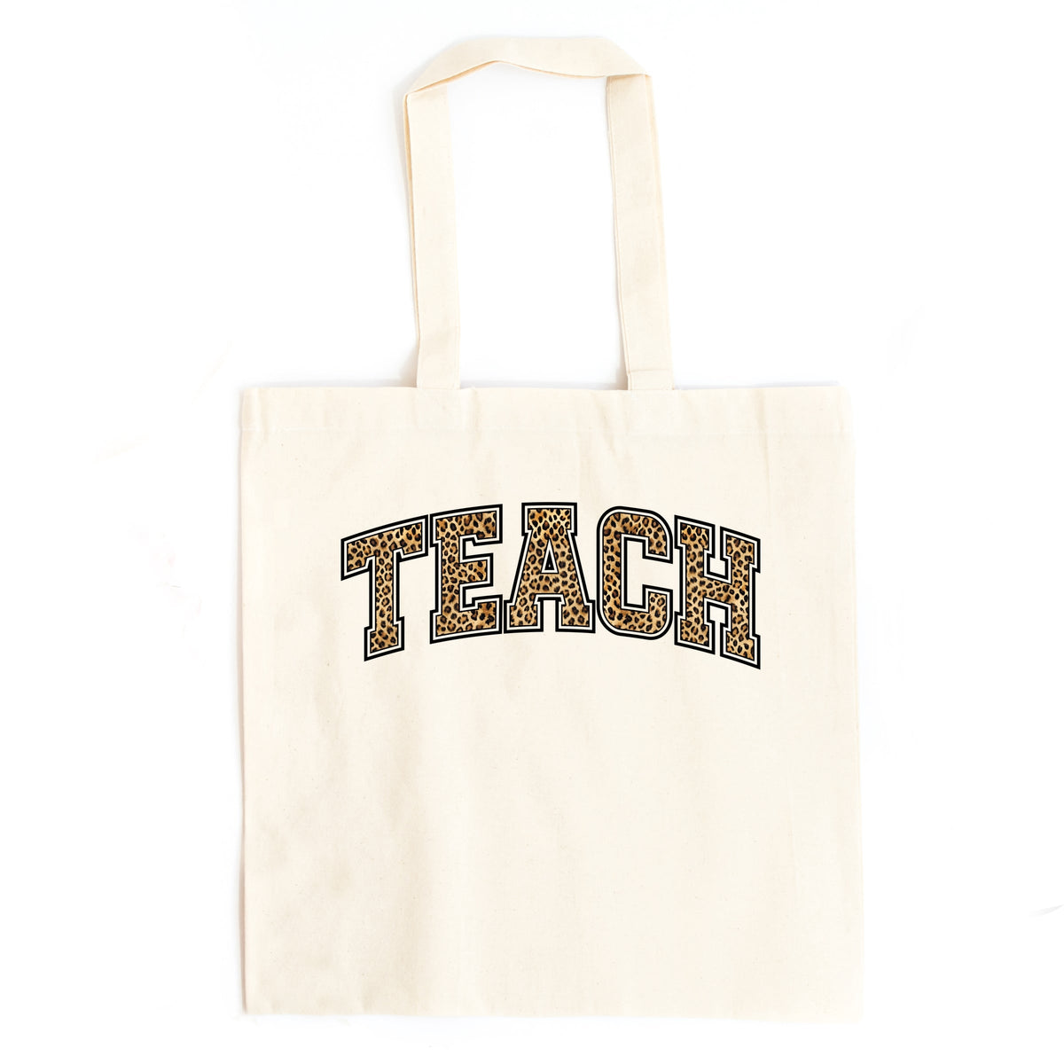 Teach Leopard Arched - Canvas Tote