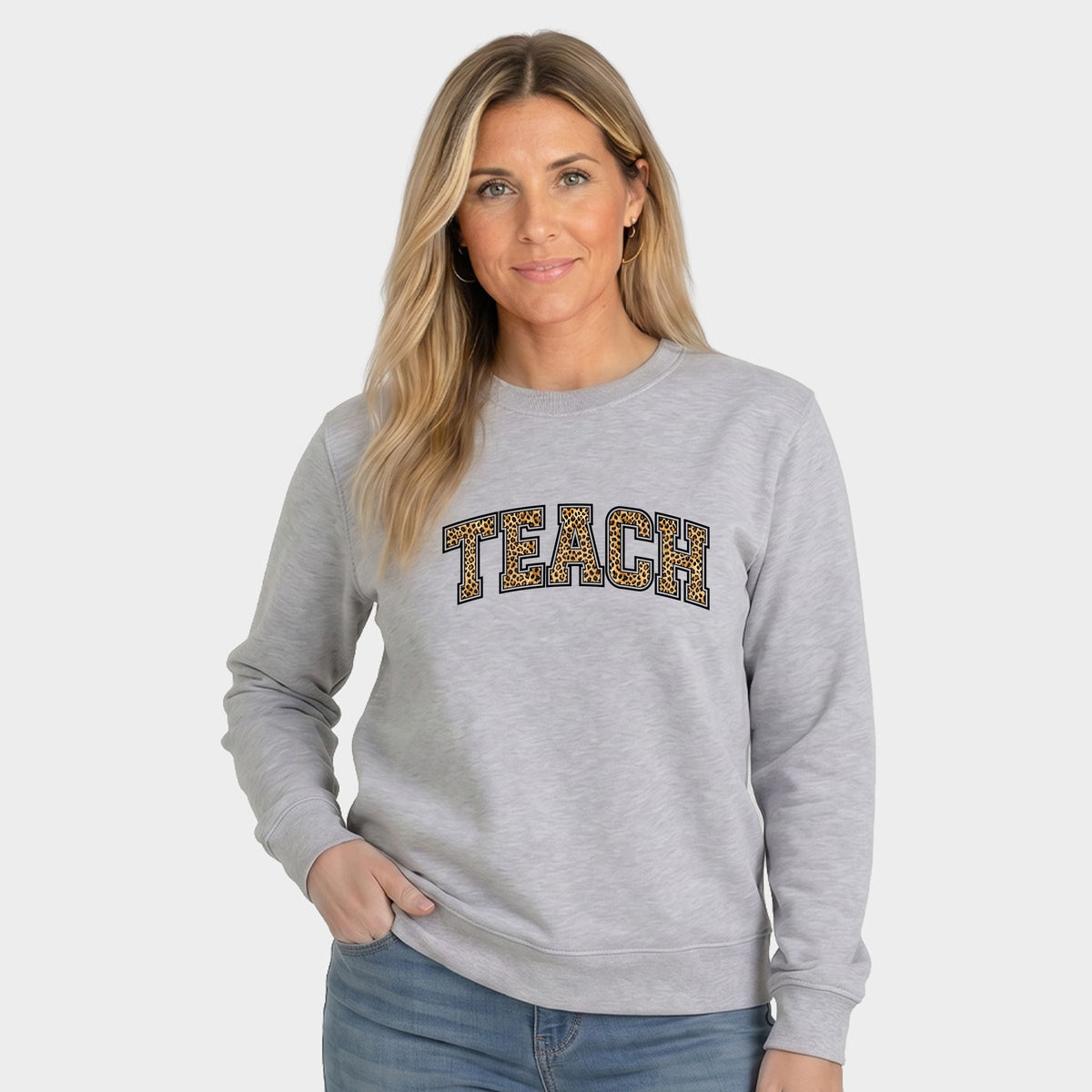 Teach Leopard Arched - Women's Graphic Sweatshirt