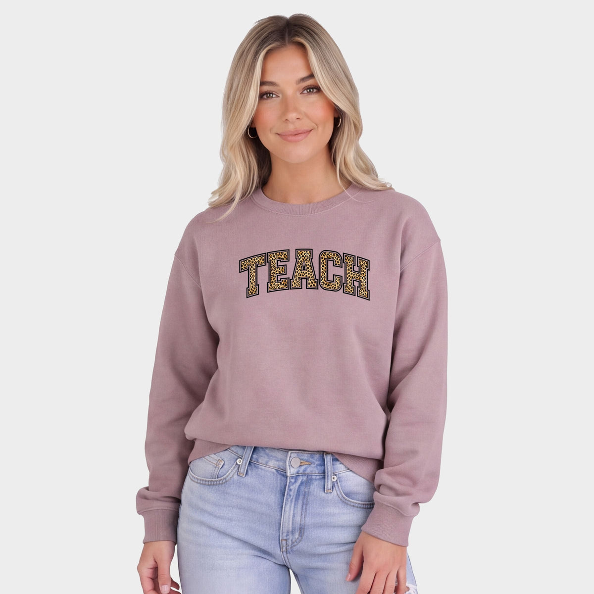 Teach Leopard Arched - Women's Graphic Sweatshirt