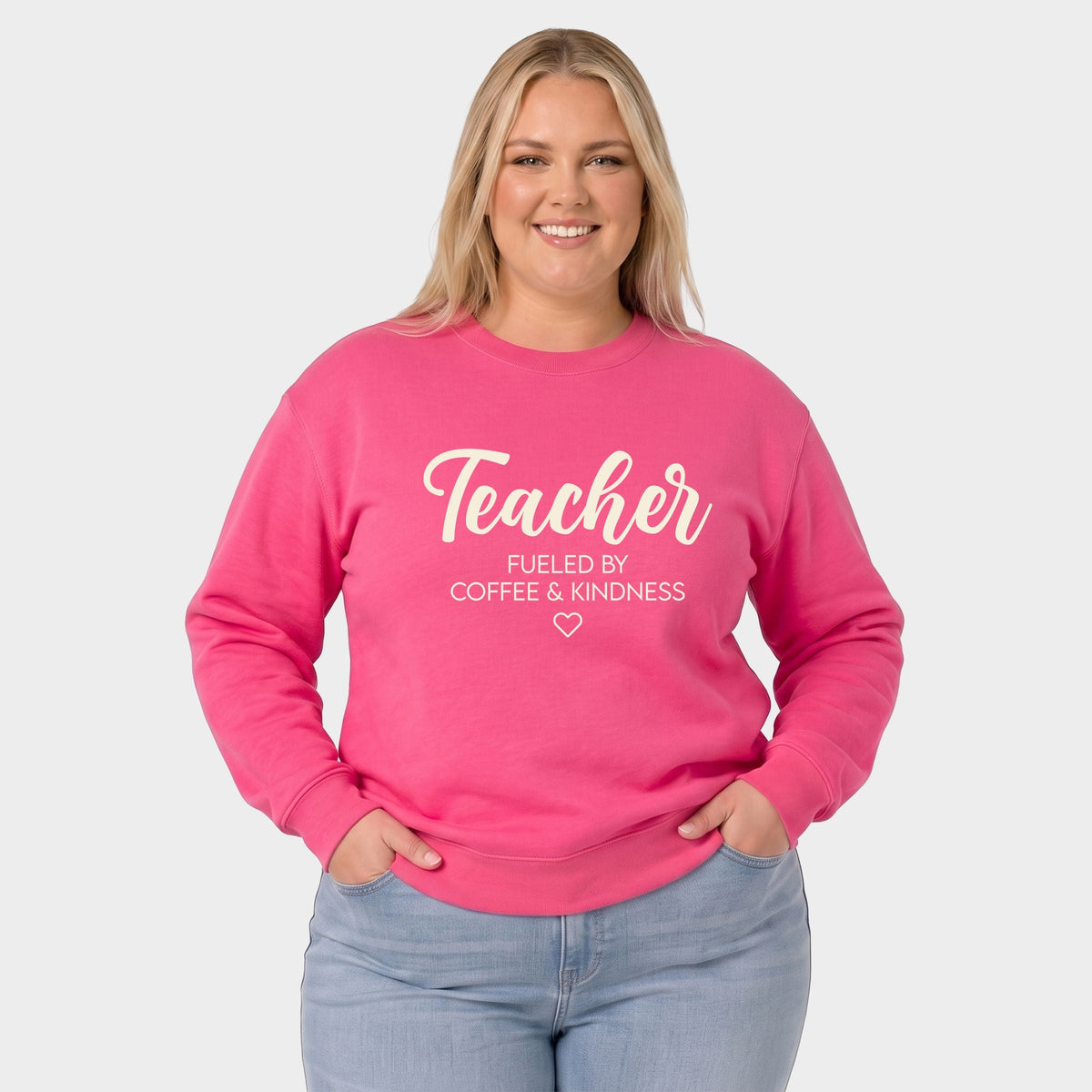 Teacher Fueled By Coffee & Kindness - Women's Plus Sweatshirt
