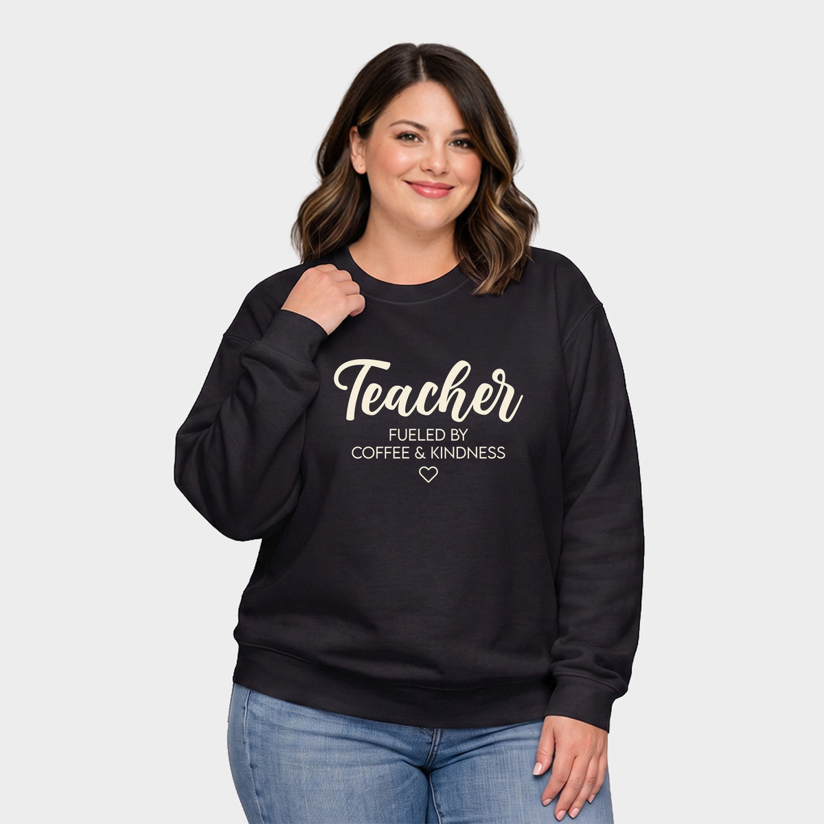 Teacher Fueled By Coffee & Kindness - Women's Plus Sweatshirt