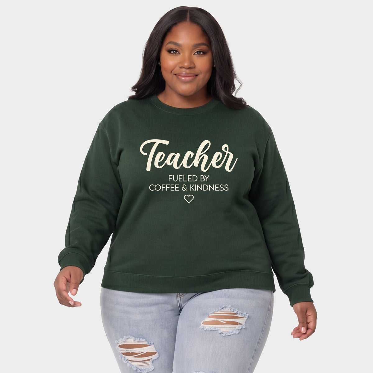 Teacher Fueled By Coffee & Kindness - Women's Plus Sweatshirt