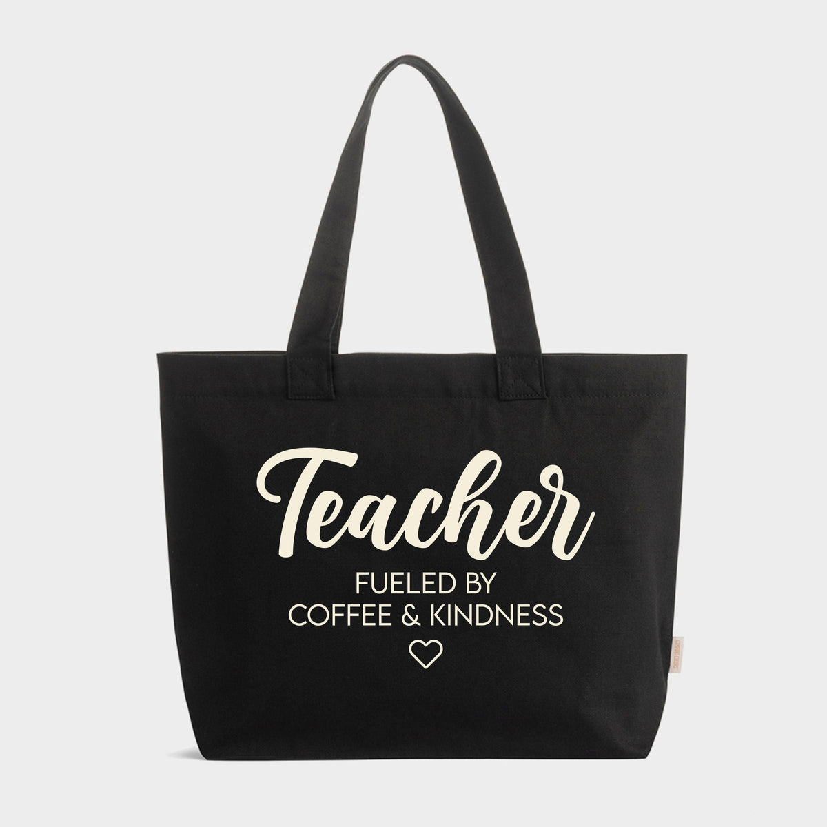 Teacher Fueled By Coffee & Kindness - Zippered Canvas Tote