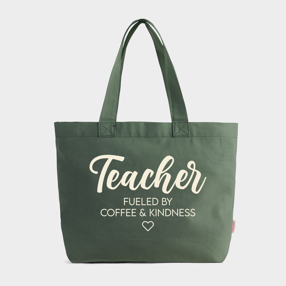 Teacher Fueled By Coffee & Kindness - Zippered Canvas Tote