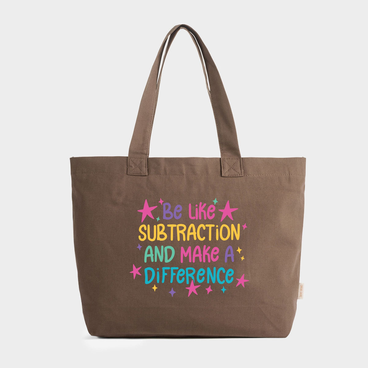 Be Like Subtraction And Make A Difference Stars - Zippered Canvas Tote