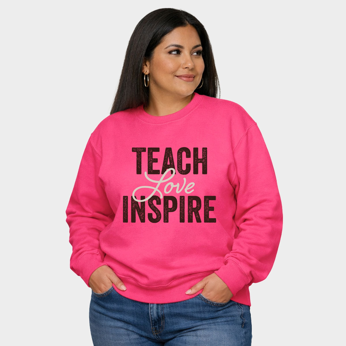 Teach Love Inspire Brown -  Women's Plus Sweatshirt