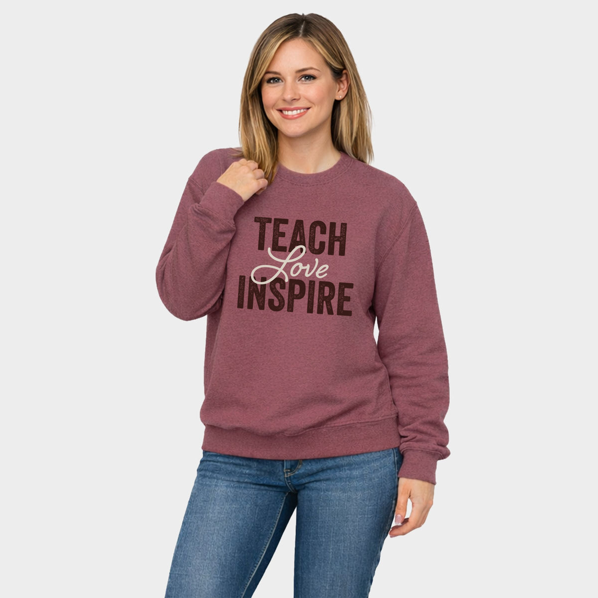 Teach Love Inspire Brown - Women's Graphic Sweatshirt
