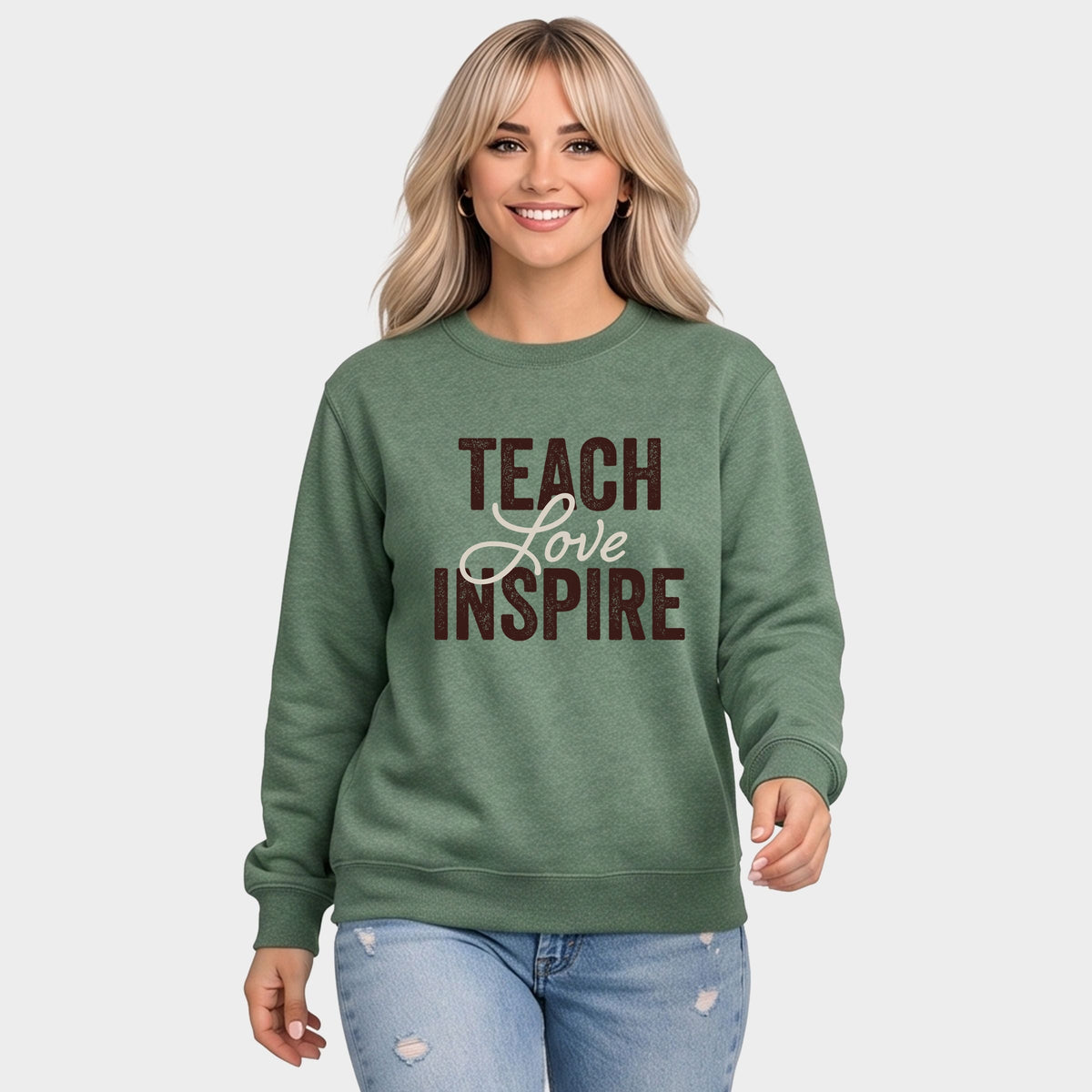 Teach Love Inspire Brown - Women's Graphic Sweatshirt
