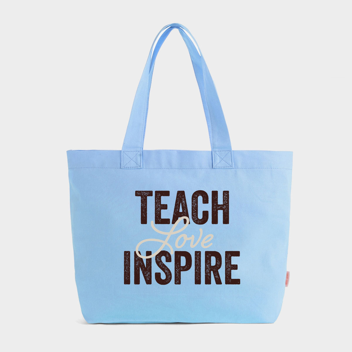 Teach Love Inspire Brown - Zippered Canvas Tote