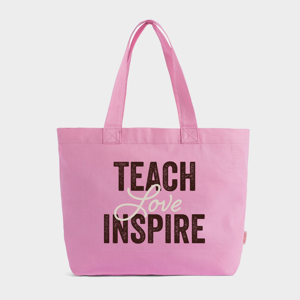 Teach Love Inspire Brown - Zippered Canvas Tote
