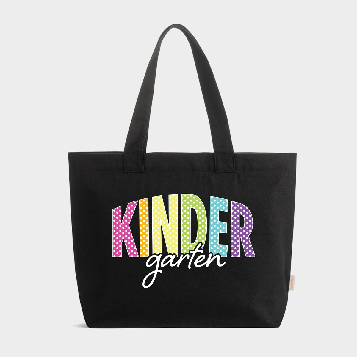 Kindergarten Polka Dots - Zippered Canvas Tote