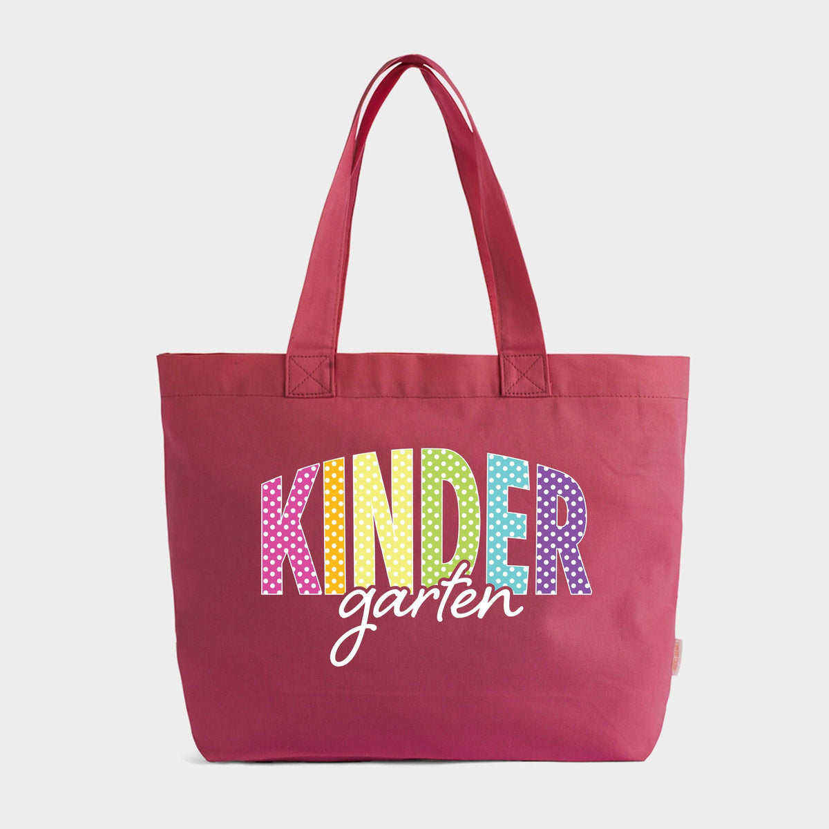 Kindergarten Polka Dots - Zippered Canvas Tote