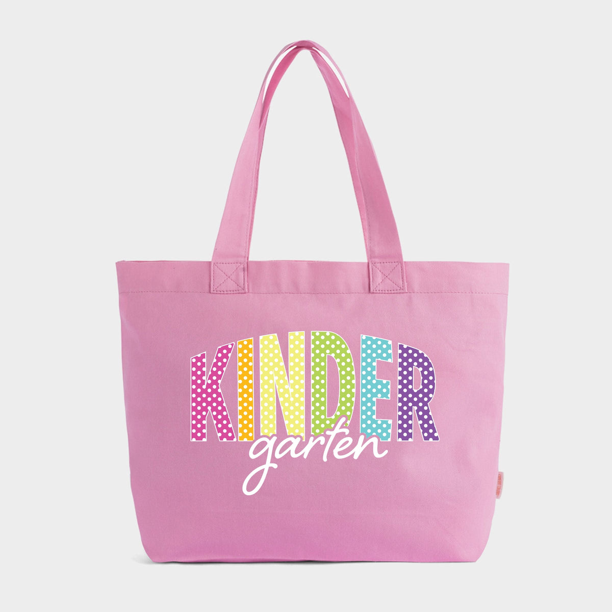 Kindergarten Polka Dots - Zippered Canvas Tote