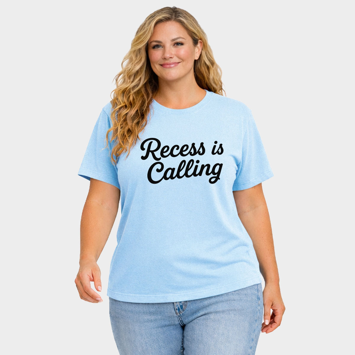 Recess Is Calling - Women's Plus Garment Dyed Tee