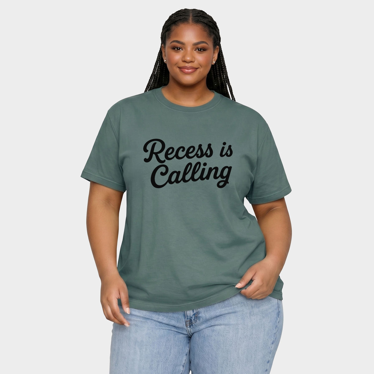 Recess Is Calling - Women's Plus Garment Dyed Tee