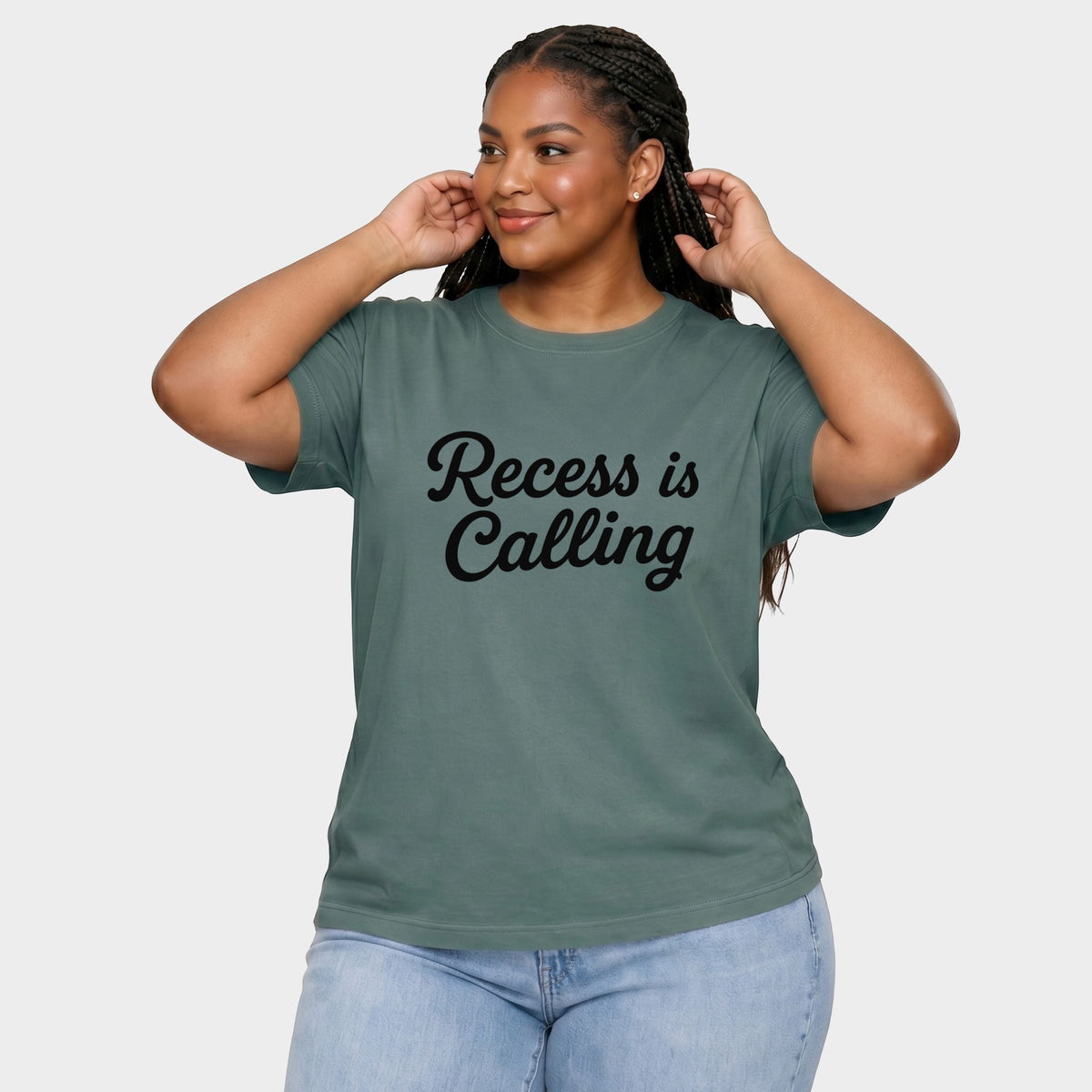 Recess Is Calling - Women's Plus Garment Dyed Tee