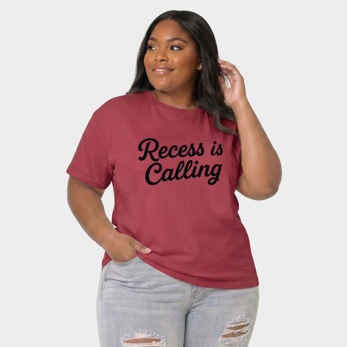 Recess Is Calling - Women's Plus Garment Dyed Tee