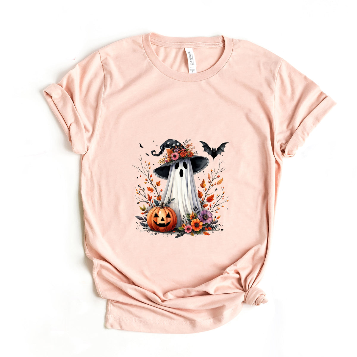 Spooky Ghost Black Hat - Women's Short Sleeve Graphic T-Shirt