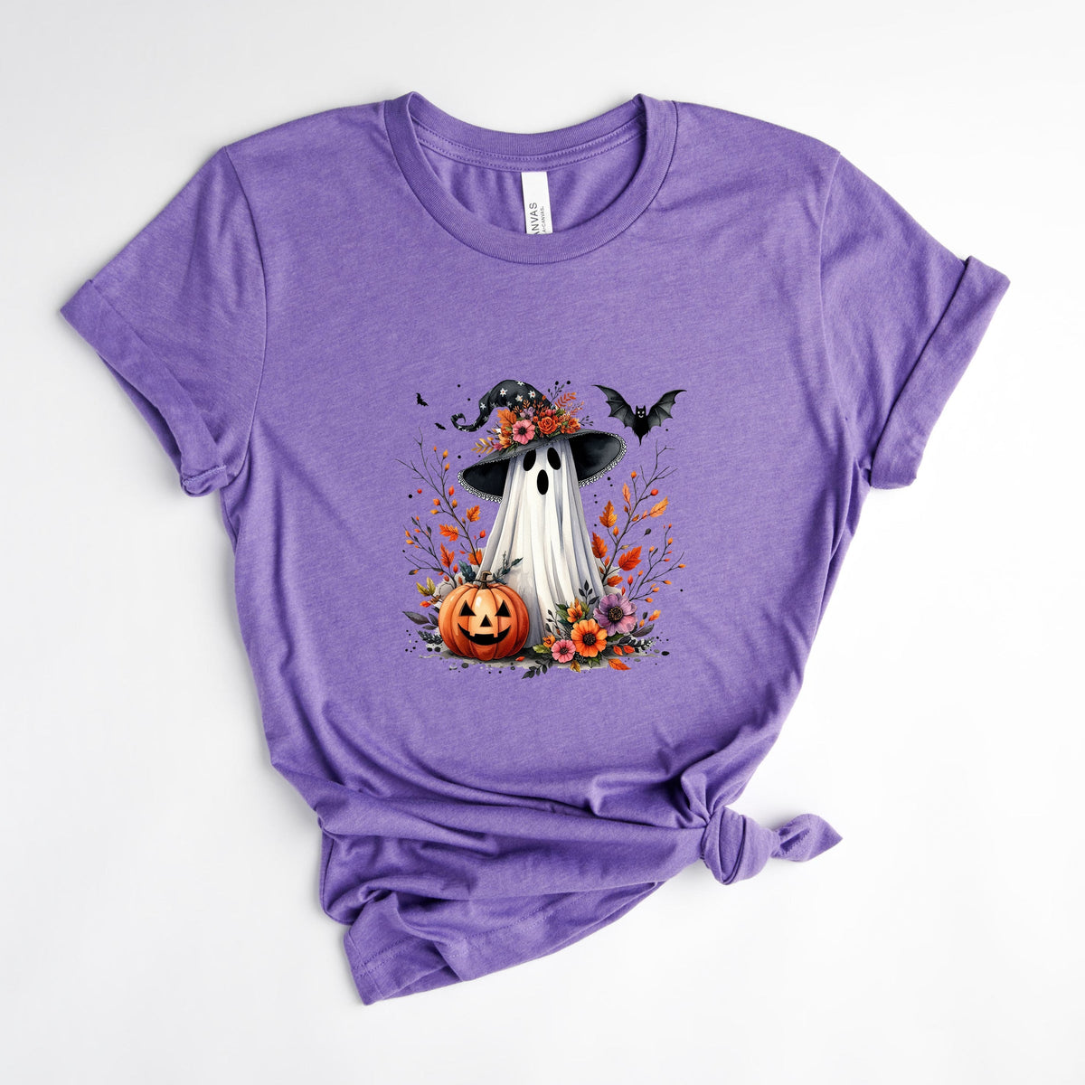 Spooky Ghost Black Hat - Women's Short Sleeve Graphic T-Shirt