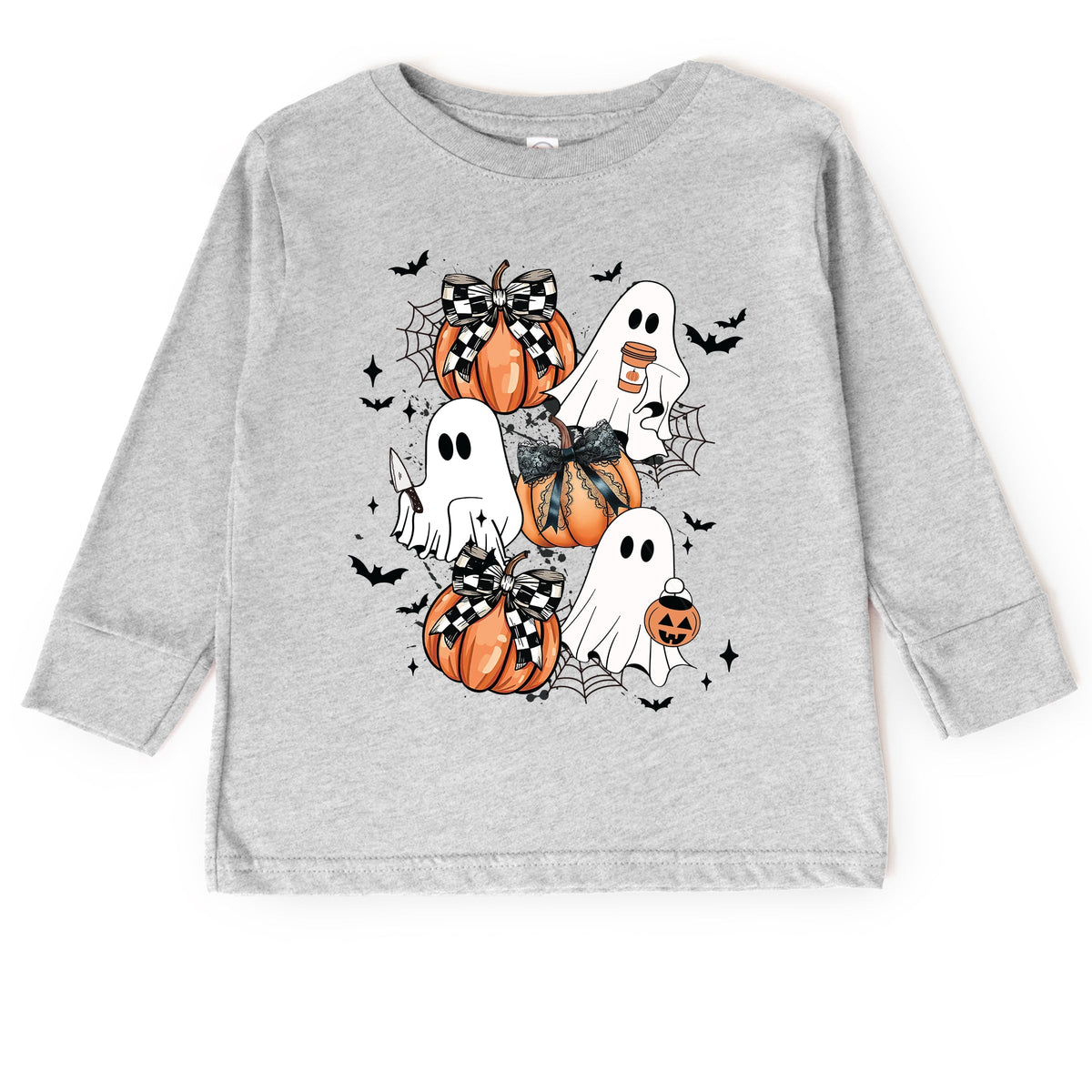Coquette Ghost Collage - Toddler Long Sleeve Graphic Tee