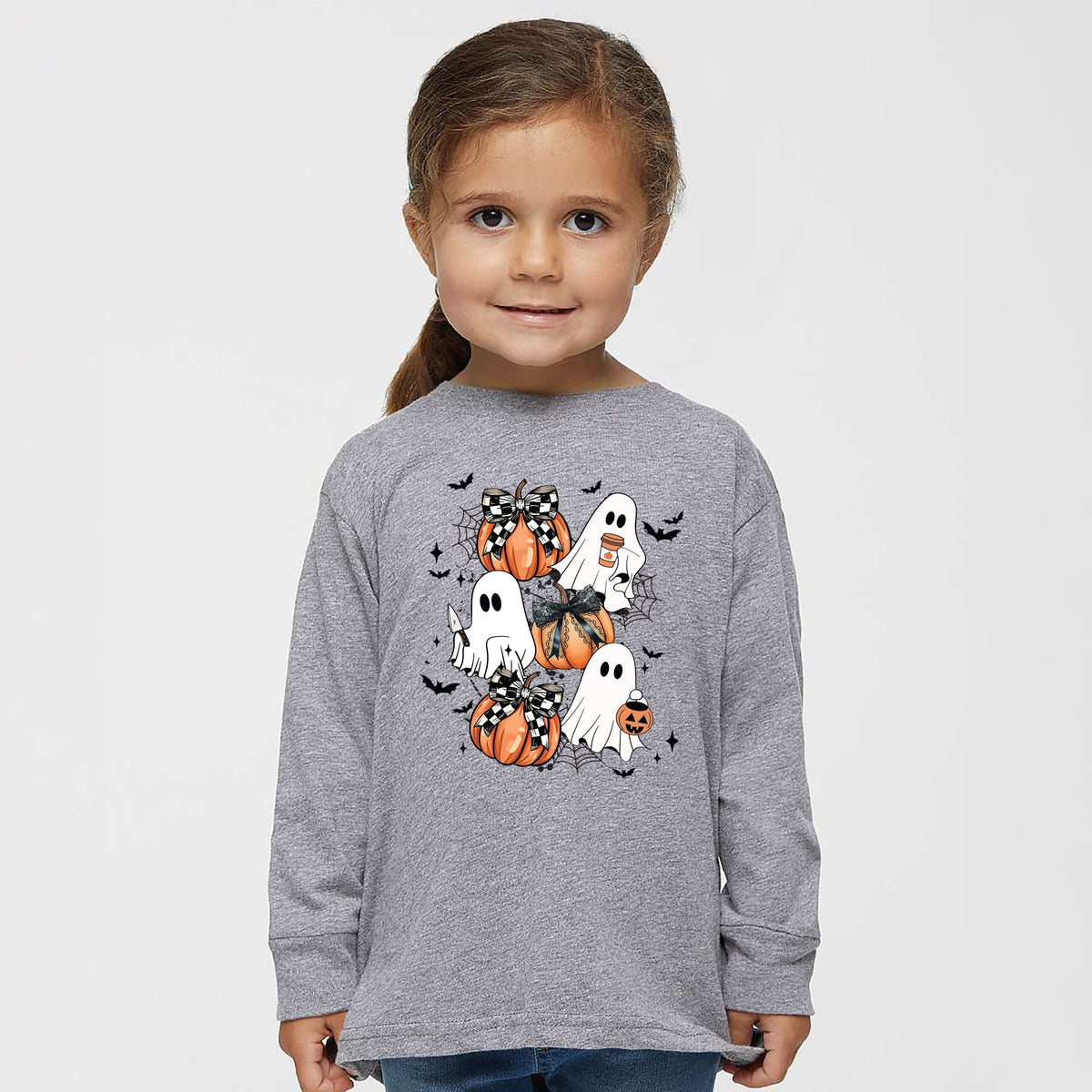 Coquette Ghost Collage - Toddler Long Sleeve Graphic Tee