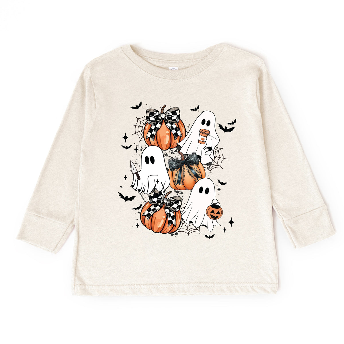 Coquette Ghost Collage - Toddler Long Sleeve Graphic Tee