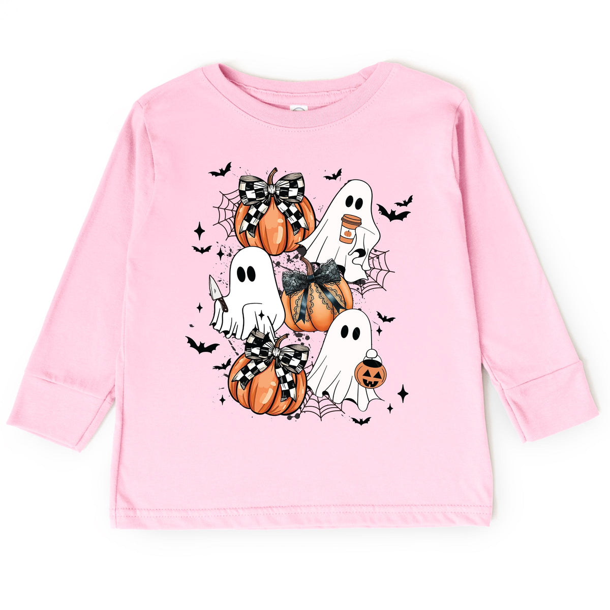 Coquette Ghost Collage - Toddler Long Sleeve Graphic Tee