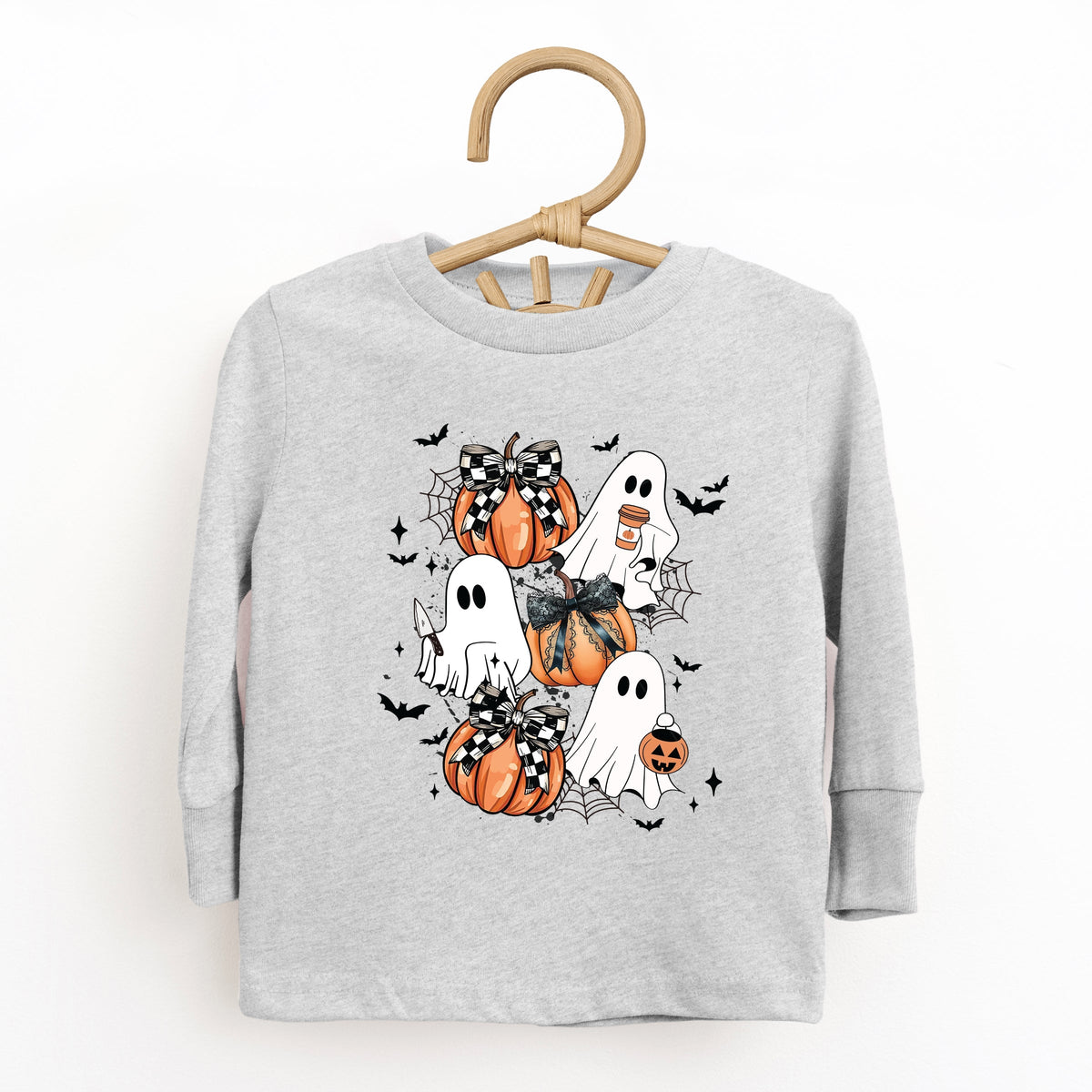 Coquette Ghost Collage - Toddler Long Sleeve Graphic Tee