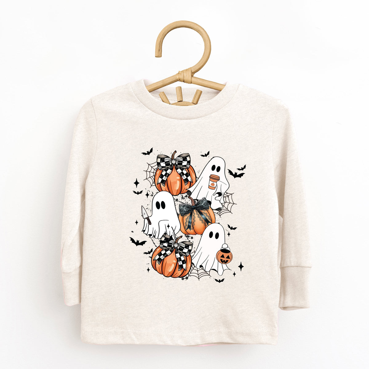 Coquette Ghost Collage - Toddler Long Sleeve Graphic Tee