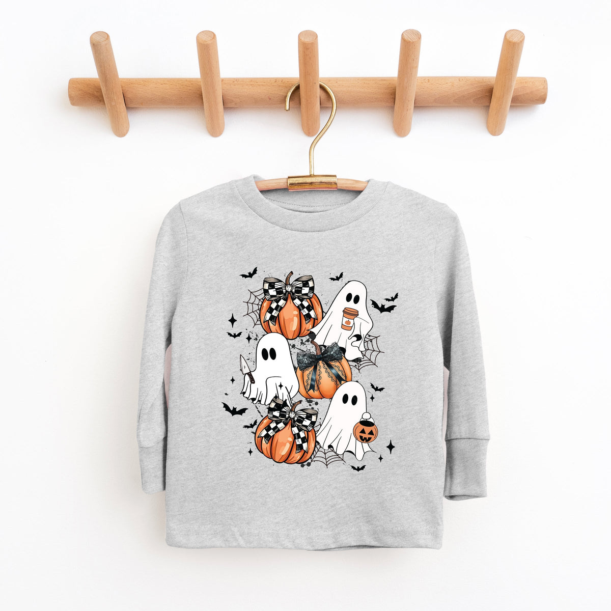 Coquette Ghost Collage - Youth Long Sleeve Graphic T-Shirt