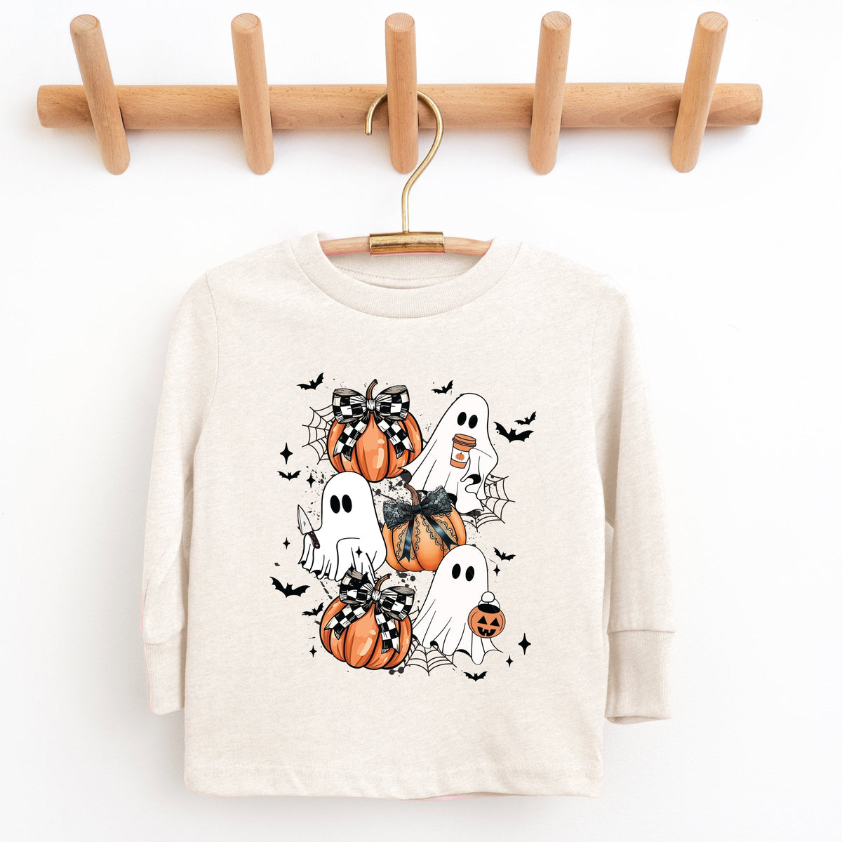Coquette Ghost Collage - Youth Long Sleeve Graphic T-Shirt