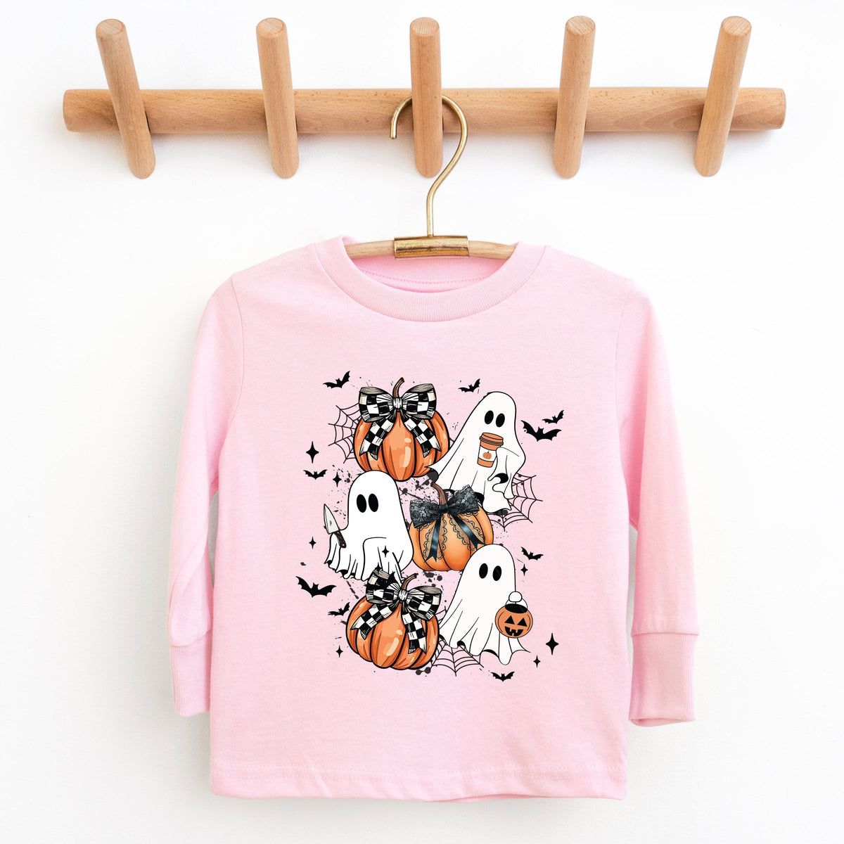 Coquette Ghost Collage - Youth Long Sleeve Graphic T-Shirt
