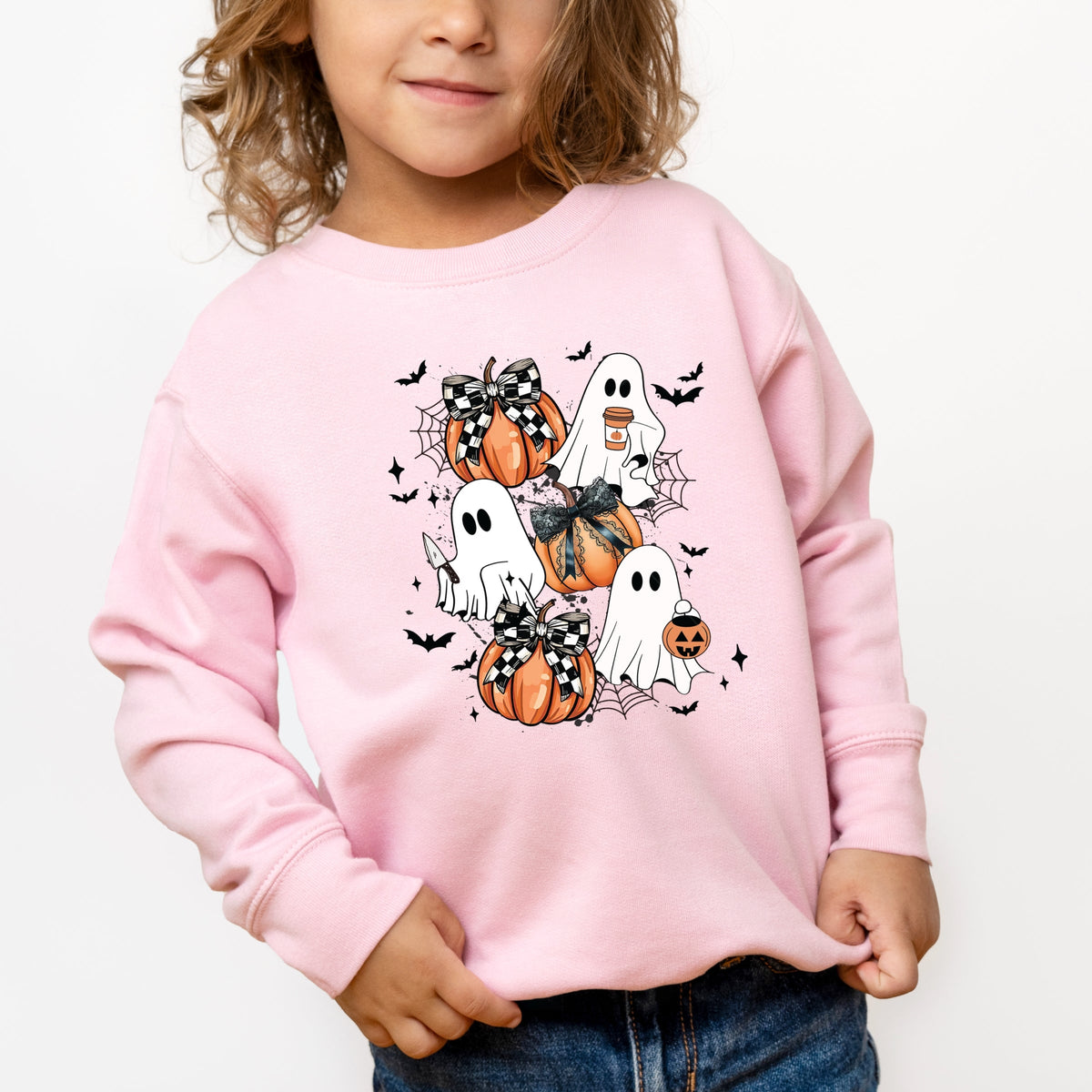 Coquette Ghost Collage - Toddler Graphic Sweatshirt