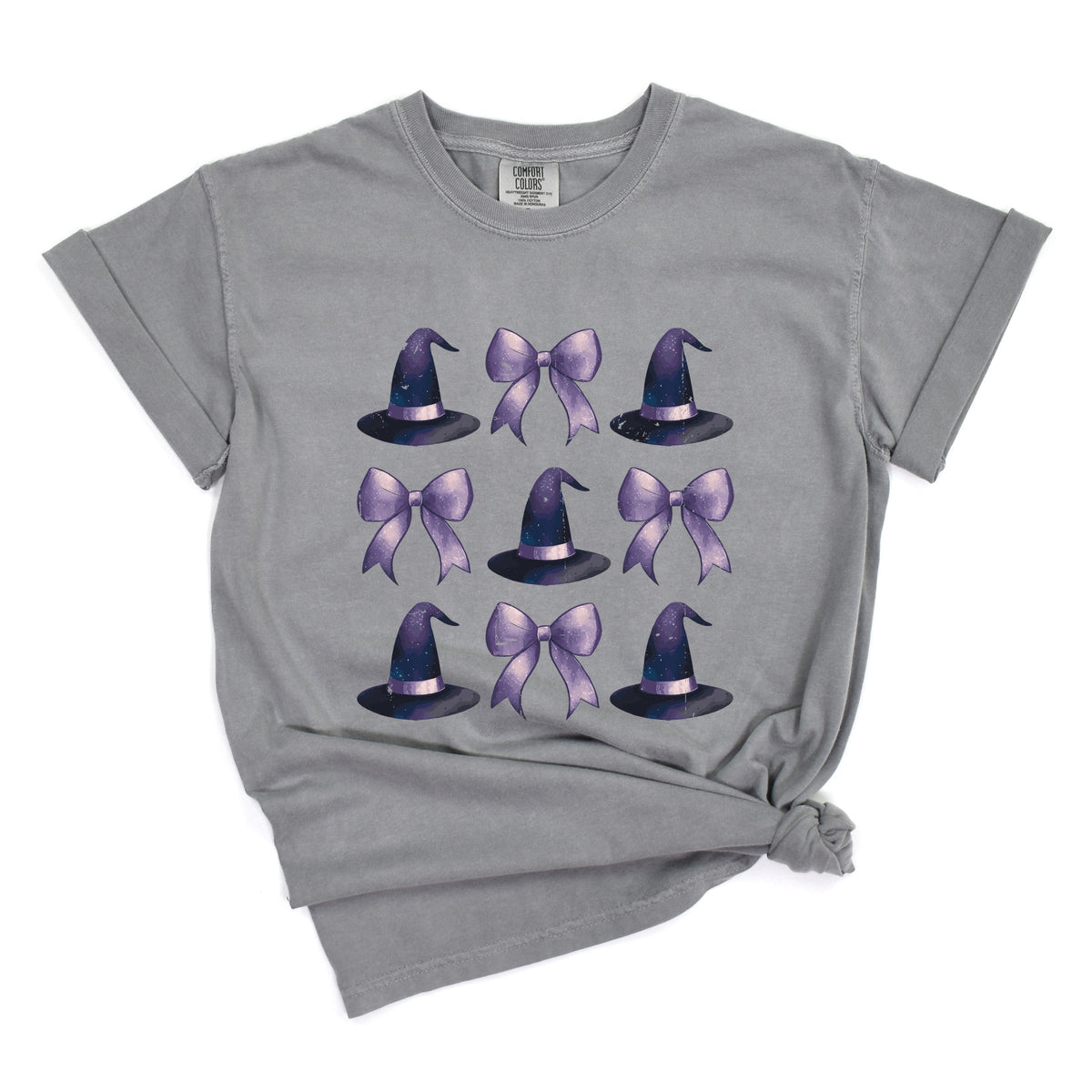 Coquette Witch Hat Collage - Women's Garment Dyed Graphic T-Shirt