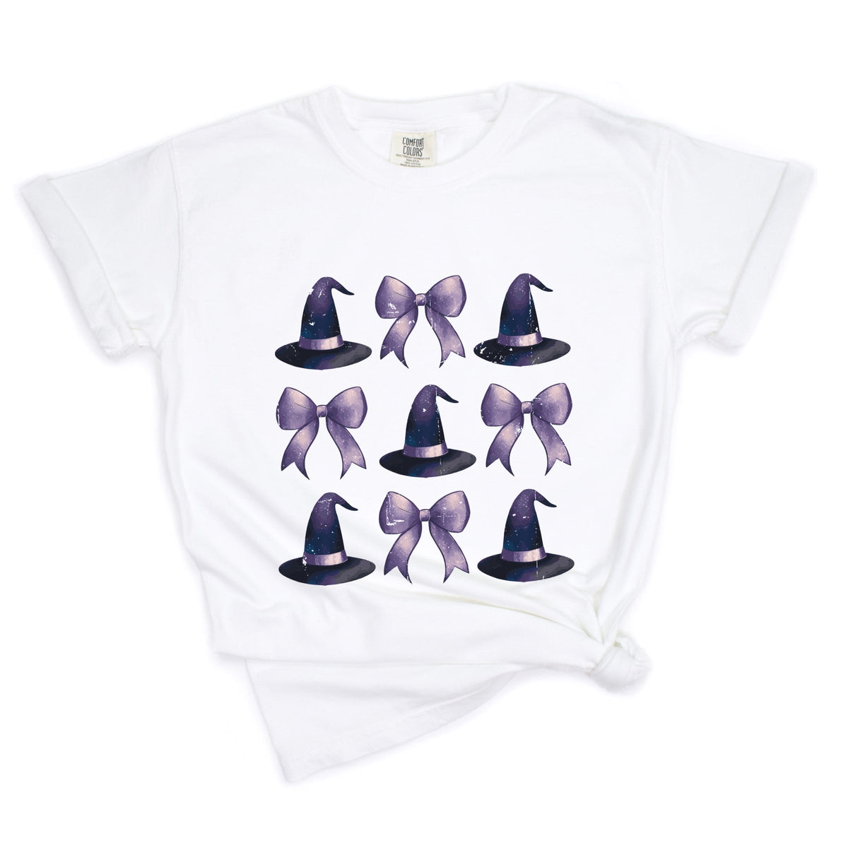 Coquette Witch Hat Collage - Women's Garment Dyed Graphic T-Shirt