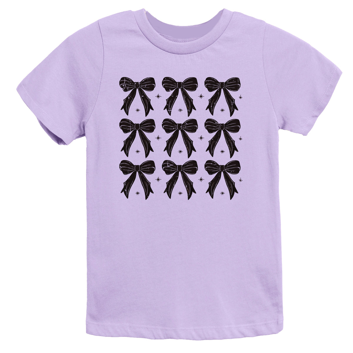 Coquette Black Bows Collage Distressed - Youth Short Sleeve Graphic T-Shirt