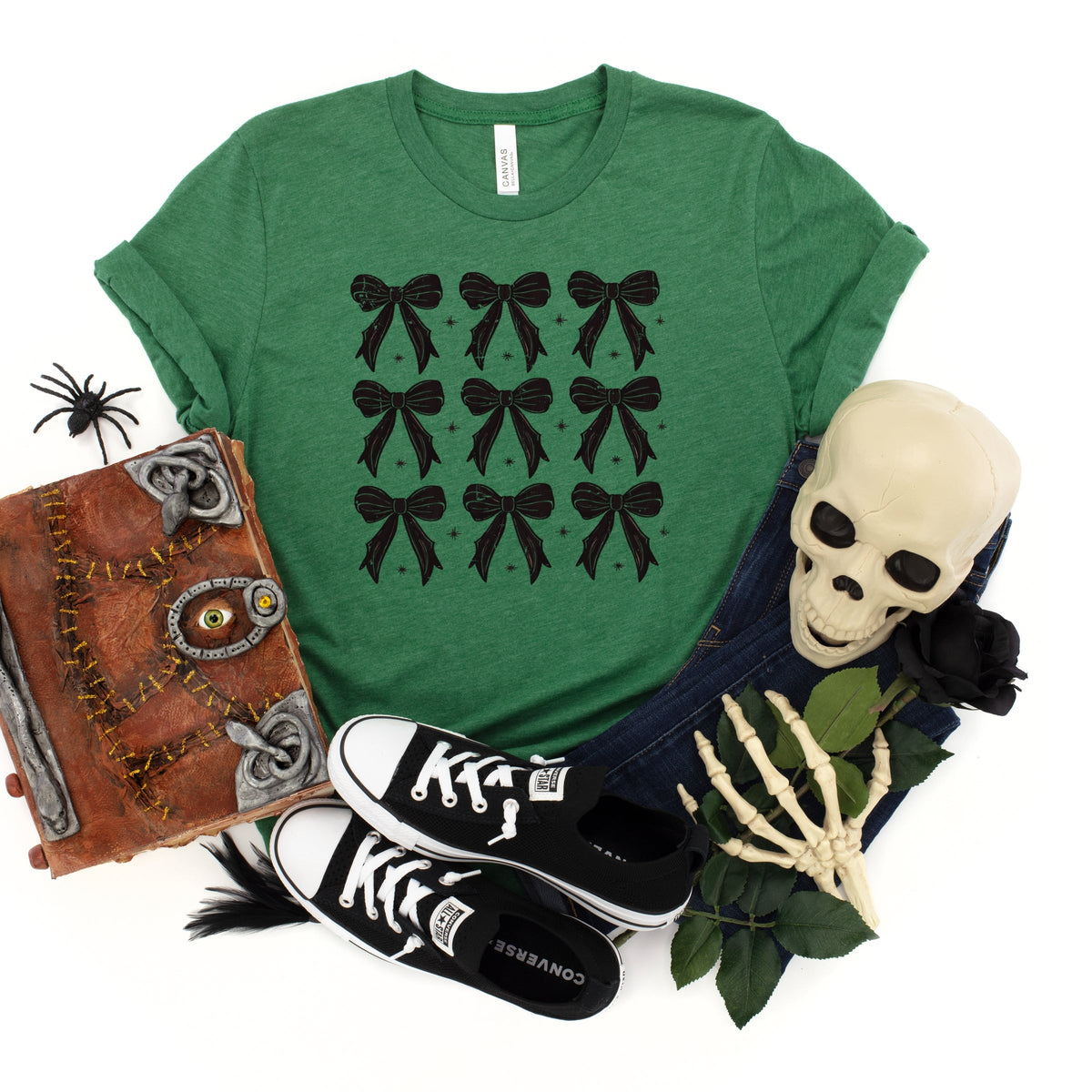 Coquette Black Bows Collage Distressed - Youth Short Sleeve Graphic T-Shirt