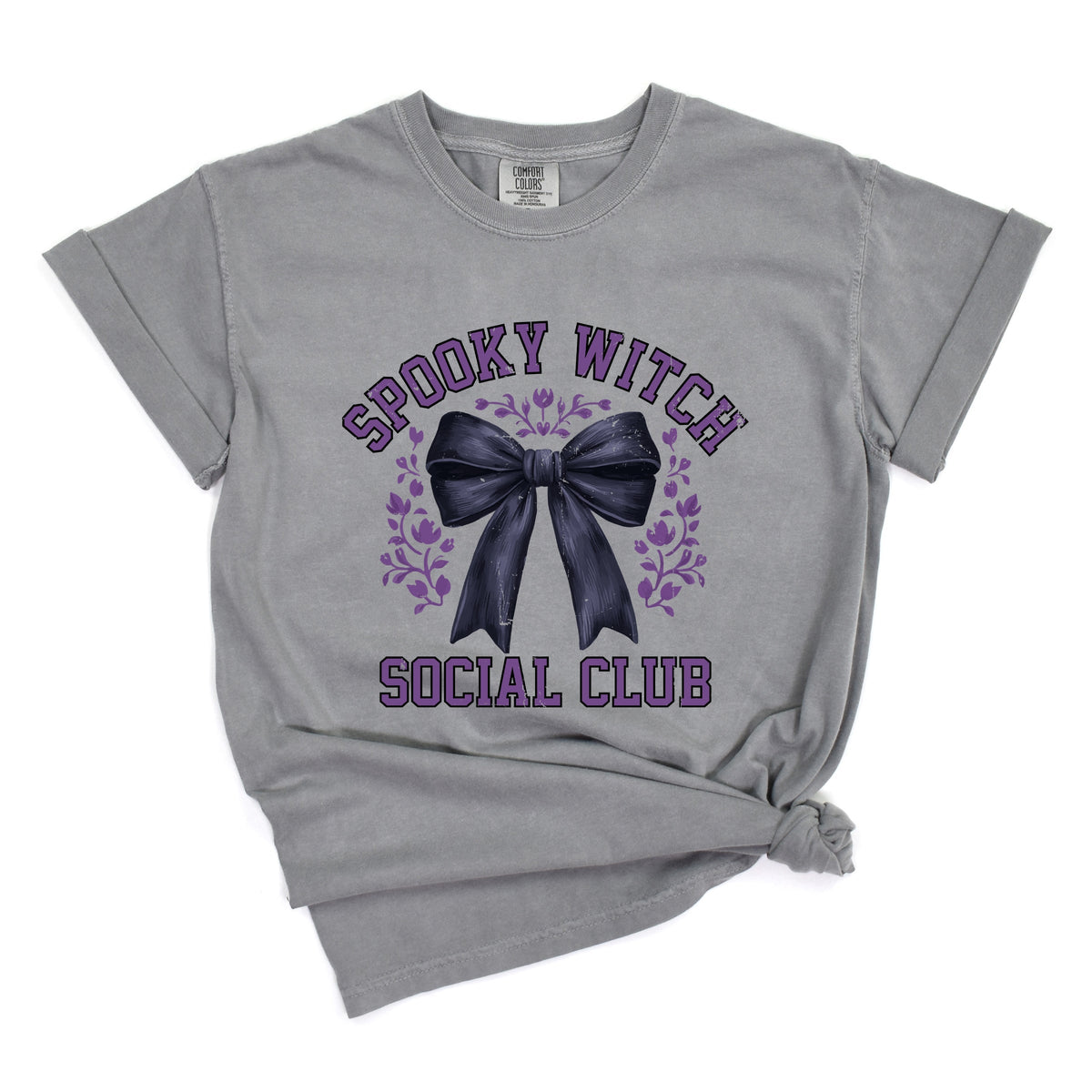 Coquette Spooky Witch Social Club - Women's Garment Dyed Graphic T-Shirt