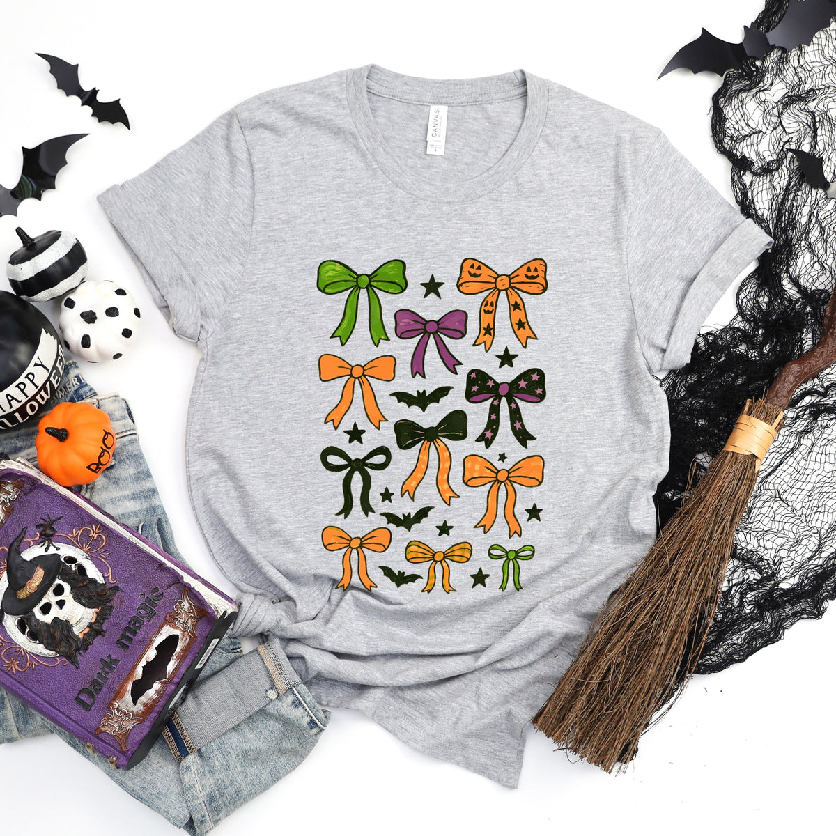Coquette Colorful Halloween Bows - Women's Short Sleeve Graphic T-Shirt
