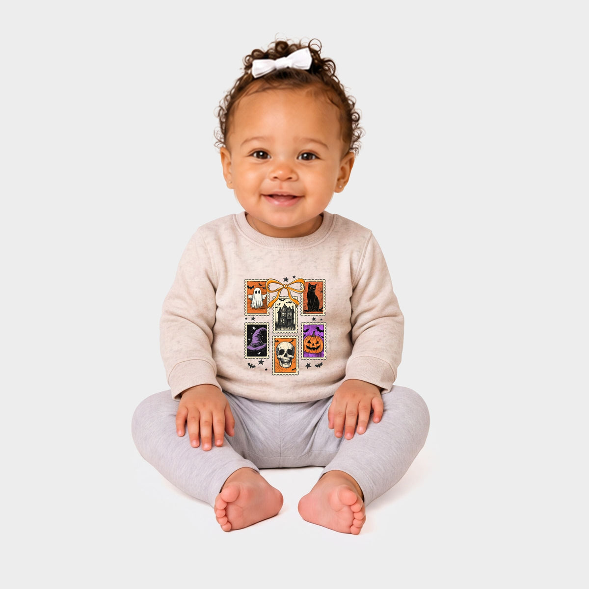 Coquette Halloween Stamps - Infant Crew Fleece Sweatshirt
