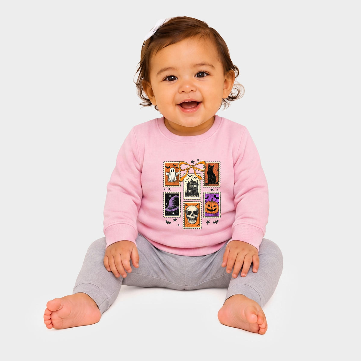Coquette Halloween Stamps - Infant Crew Fleece Sweatshirt