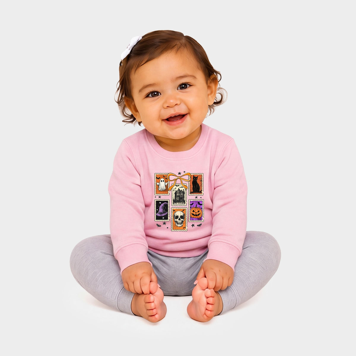 Coquette Halloween Stamps - Infant Crew Fleece Sweatshirt