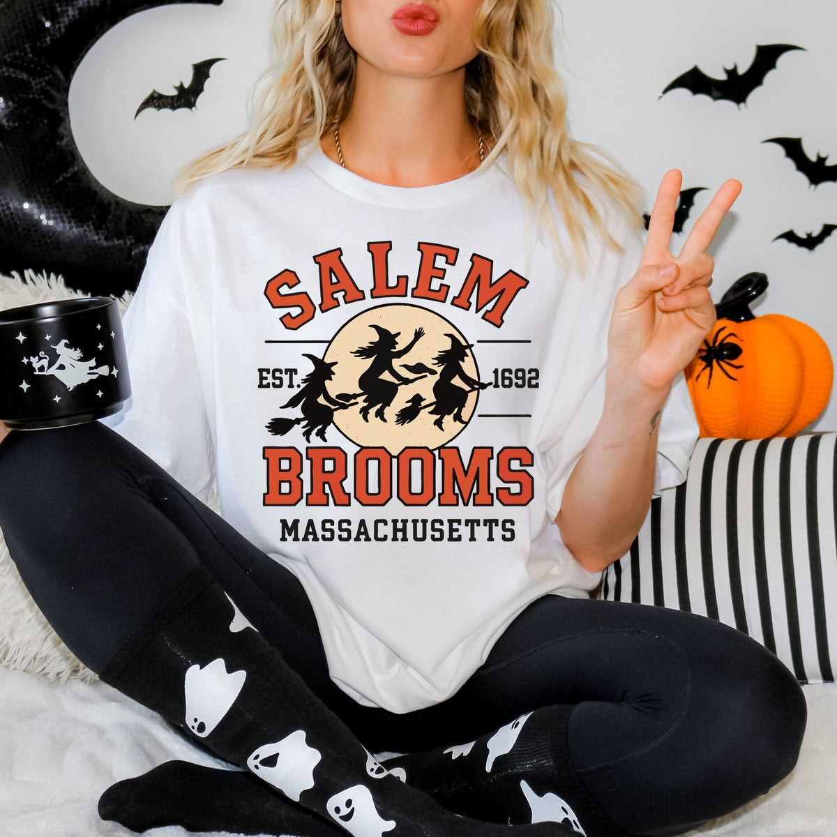 Salem Brooms Massachusetts - Women's Garment Dyed Graphic T-Shirt